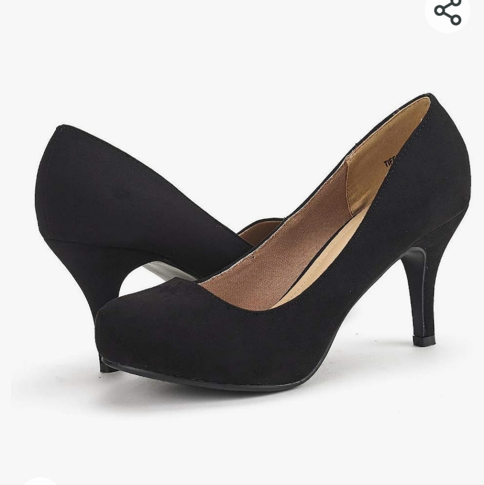 DREAM PAIRS Tiffany Women's Black Low Stiletto Heel NWT Size 12